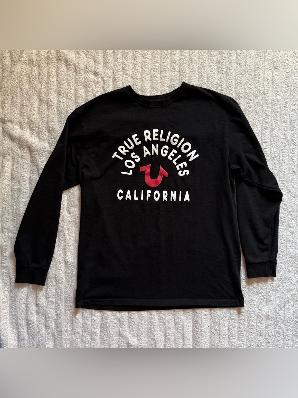 True Religion LA California Black Long Sleeve Graphic T-Shirt